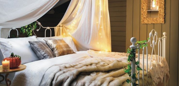 dormitor cosy cu baldachin